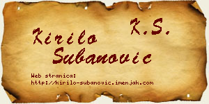 Kirilo Subanović vizit kartica
